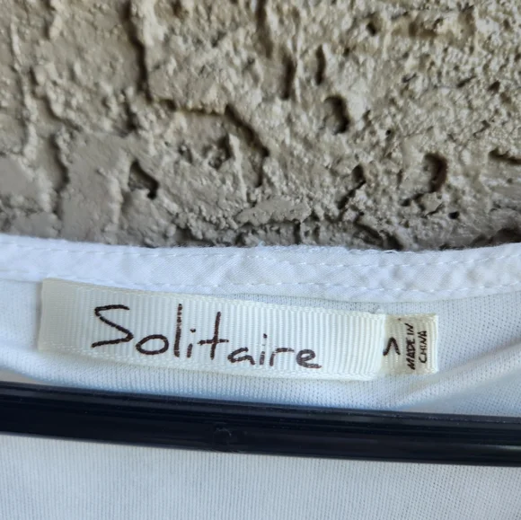 Solitare Crochet Lace Eyelet Cream Tank Small - Picture 6 of 11